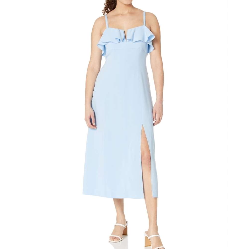 Cinq A Sept Elegant Blue Ruffle Dress